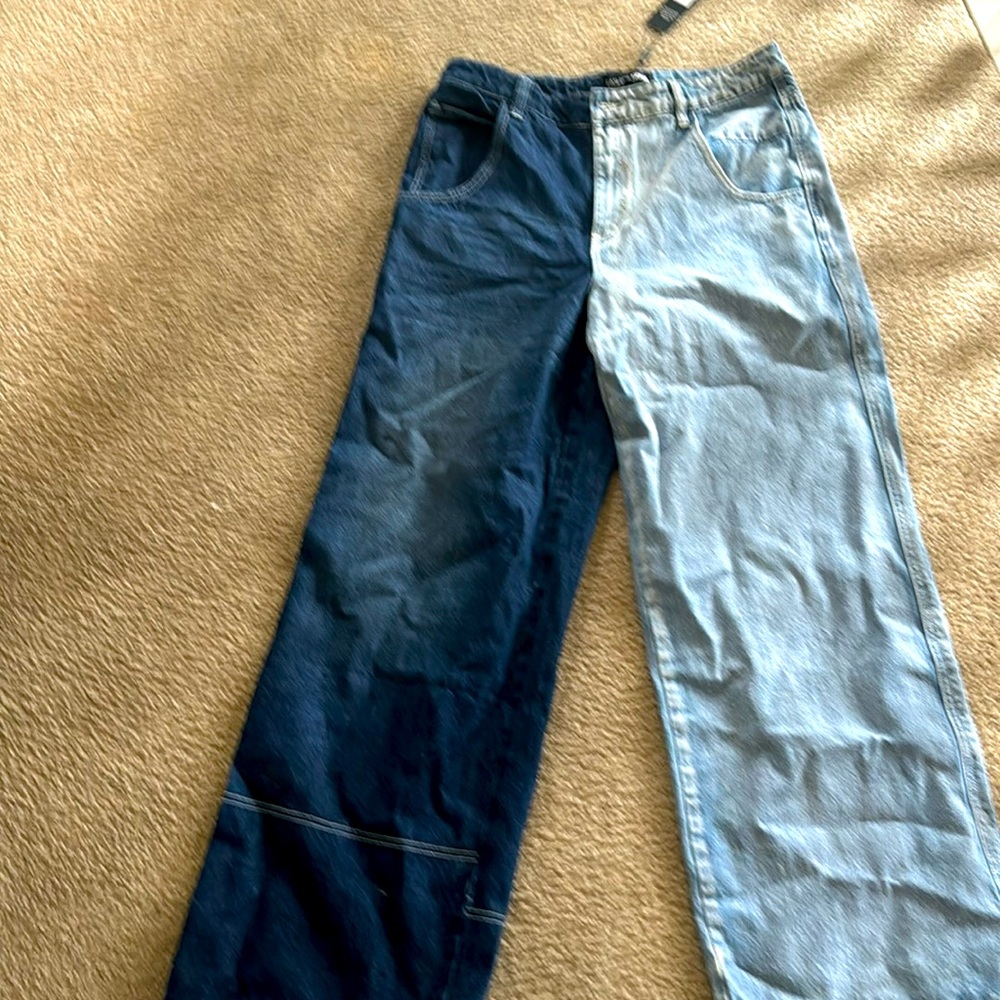 Mom flare two toned jeans